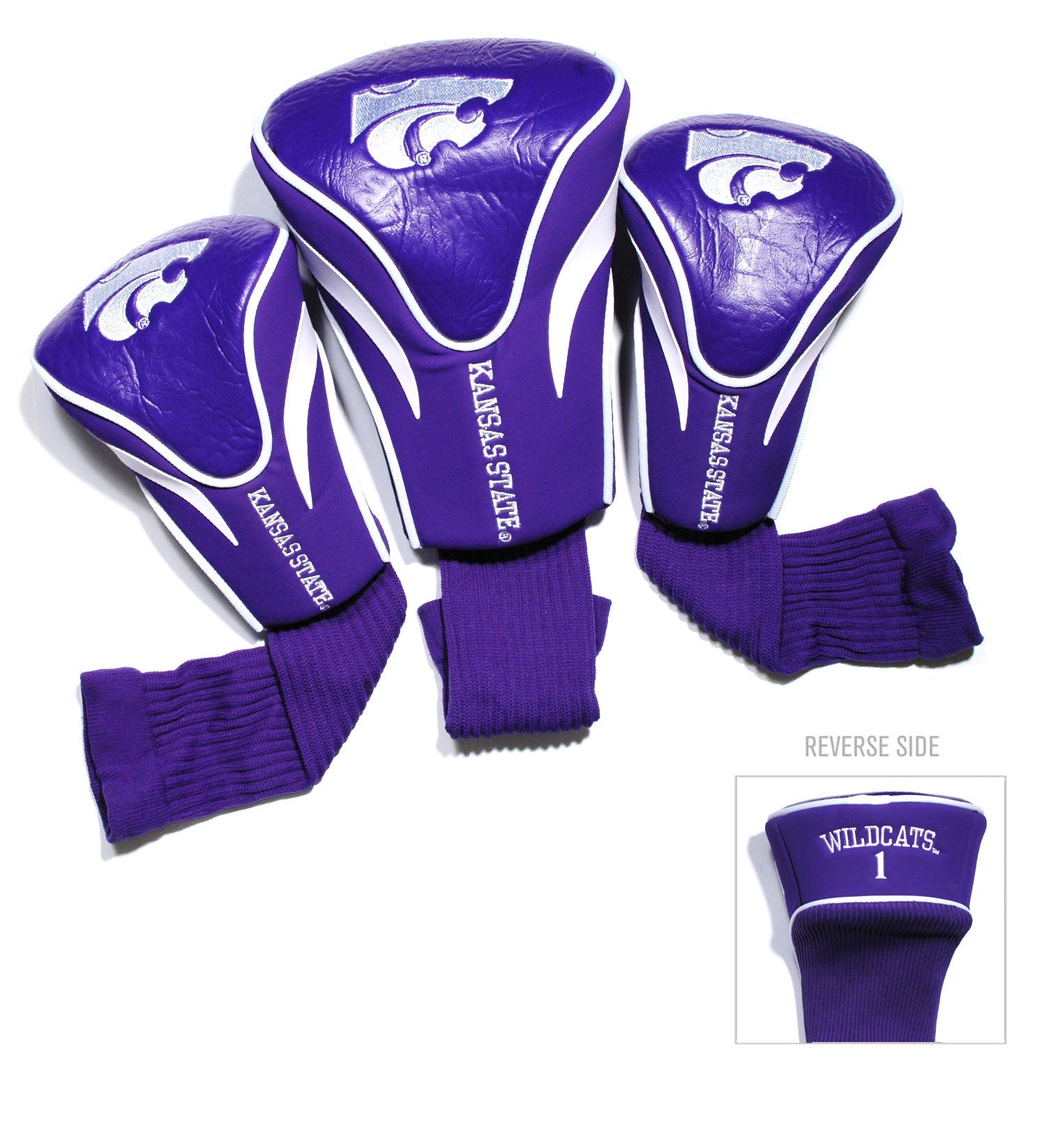 Team Golf Kansas St DR/FW Headcovers - 3 Pack Contour - Embroidered