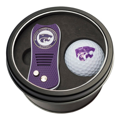 Team Golf Kansas St Golf Gift Sets - Tin - Divot Tool & Golf Ball - 