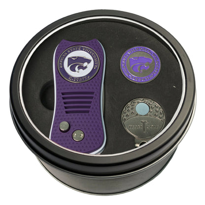 Team Golf Kansas St Golf Gift Sets - Tin - Divot Tool & Hat Clip - 