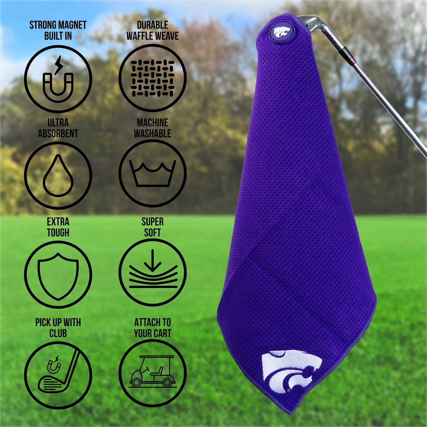 Team Golf Kansas State Magnetic Golf Towel - Team Golf USA