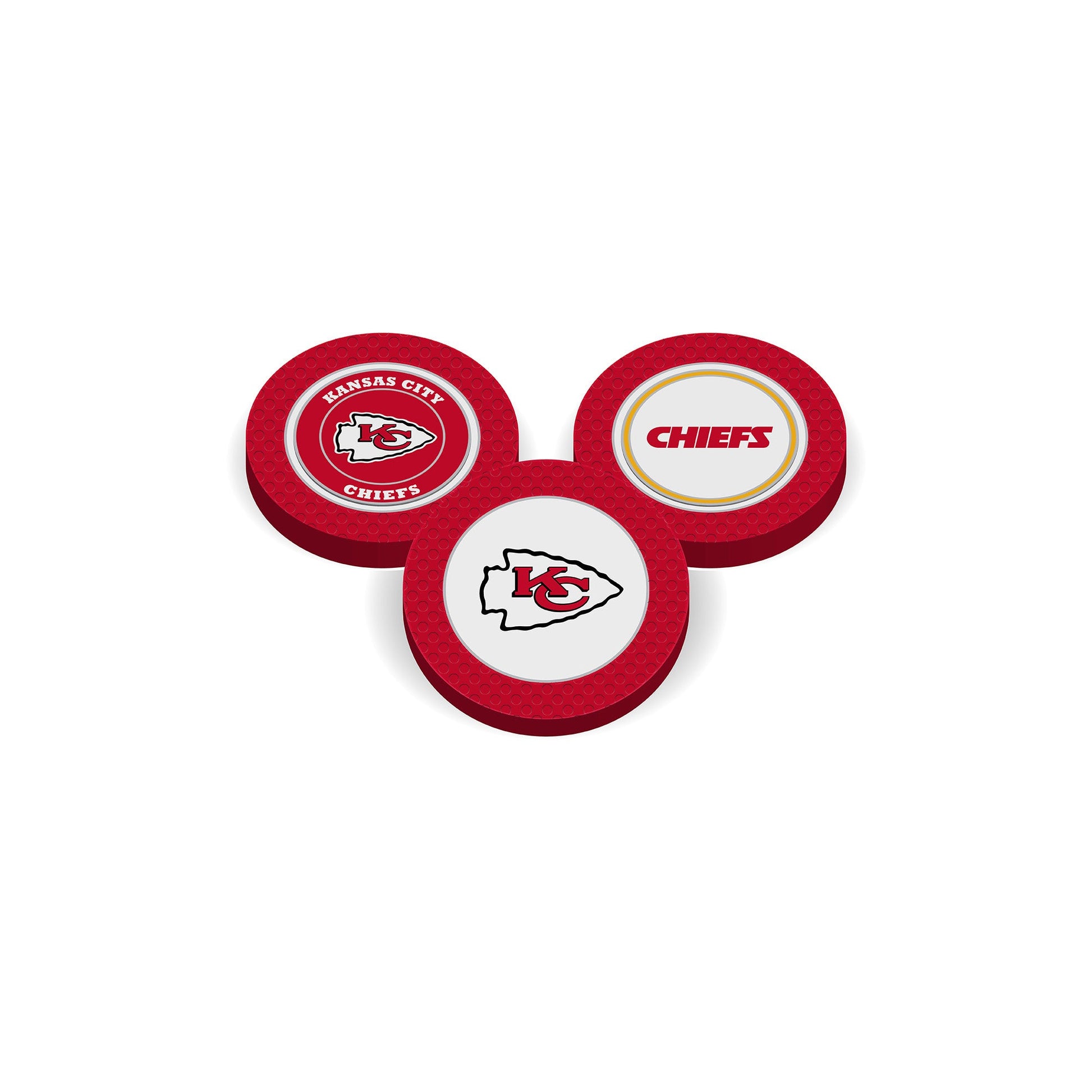 Team Golf KC Chiefs Ball Markers - Golf Chip Marker - 