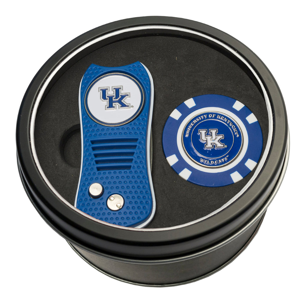 Team Golf Kentucky Golf Gift Sets - Tin - Divot Tool & Poker Chip - 