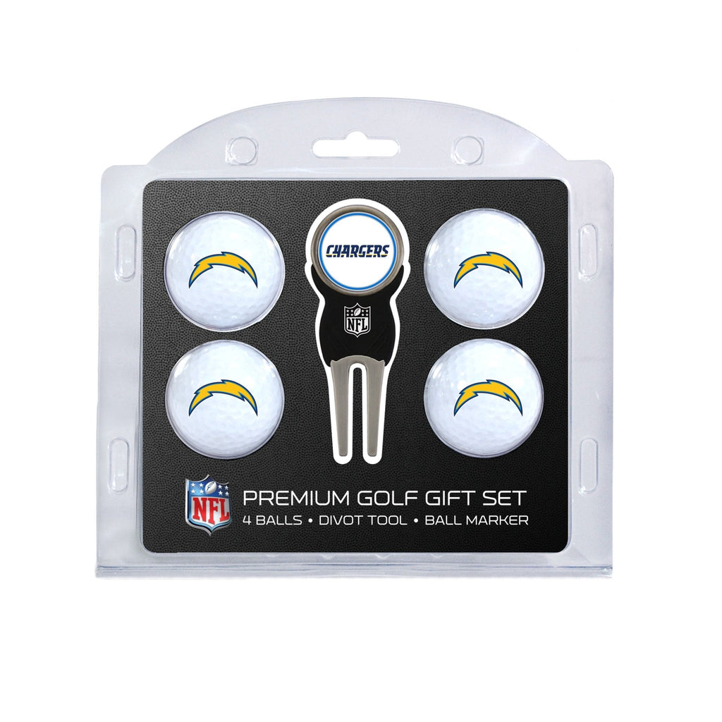 Team Golf LA Chargers Golf Gift Sets - 4 Ball Gift Set -