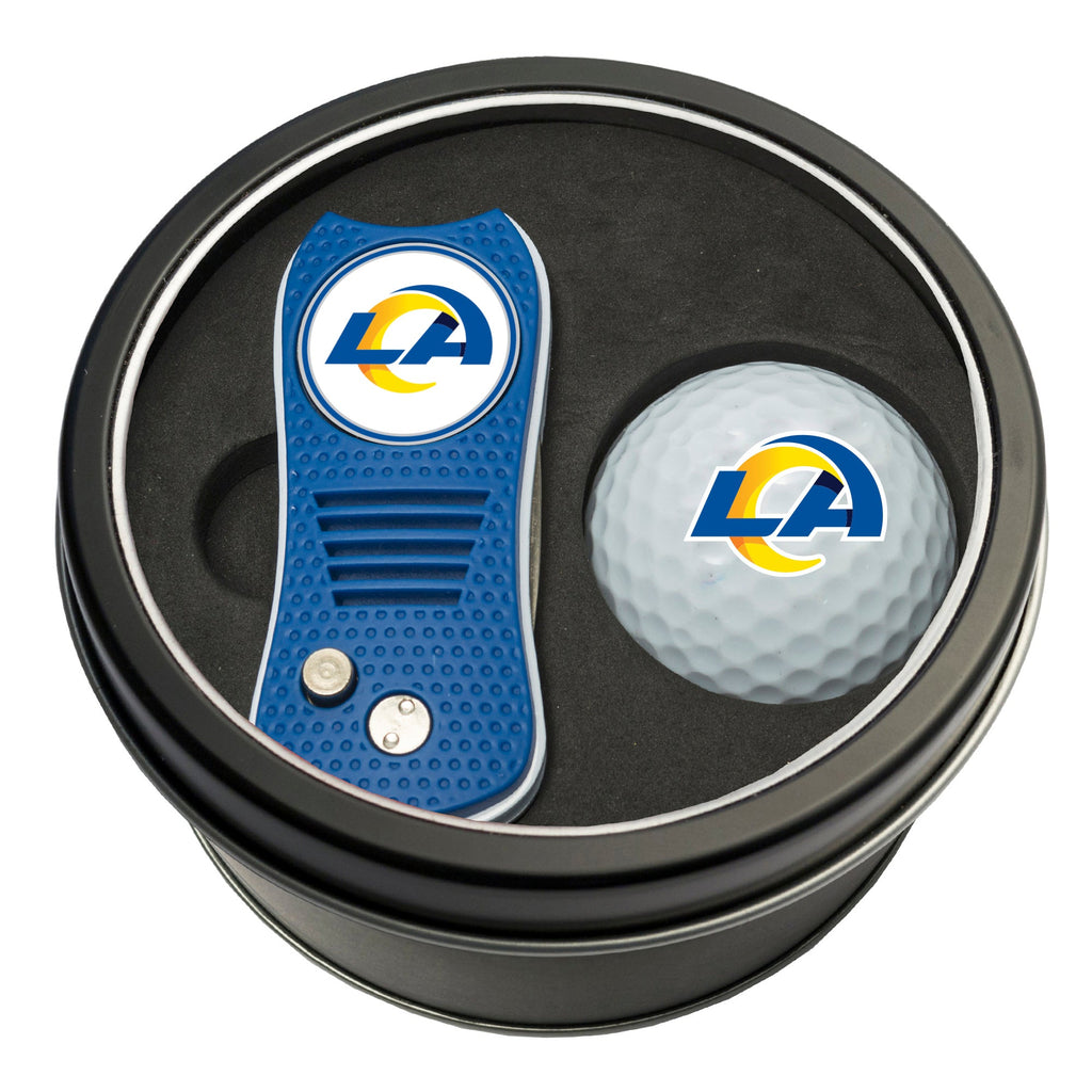 Team Golf LA Rams Golf Gift Sets - Tin-Divot Tool & Golf Ball -