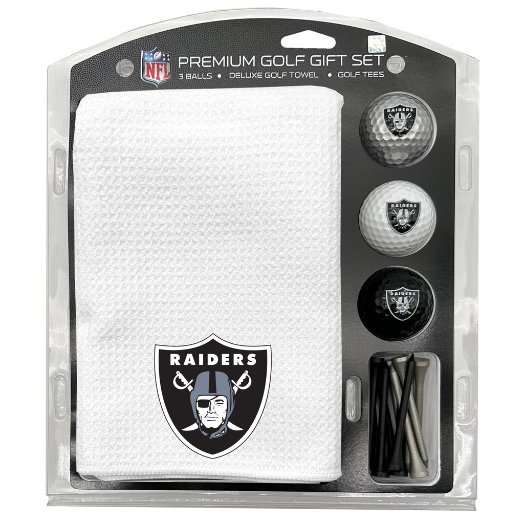 Team Golf Las Vegas Raiders Golf Gift Sets - Microfiber Towel Gift Set-White -