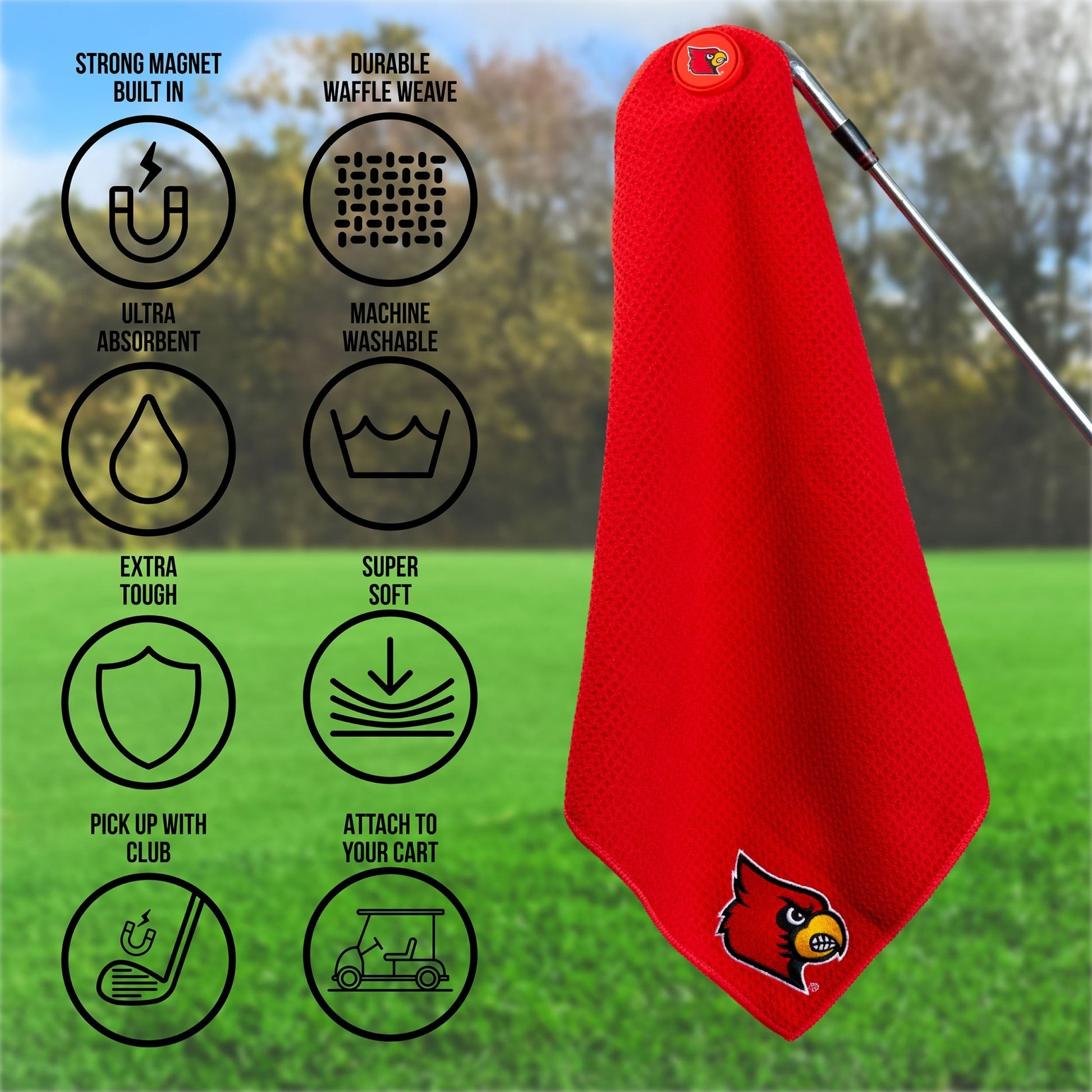 Team Golf Louisville Magnetic Golf Towel - Team Golf USA
