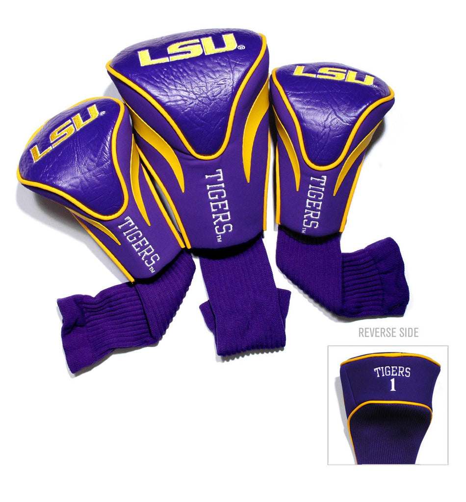 Team Golf LSU DR/FW Headcovers - 3 Pack Contour - Embroidered