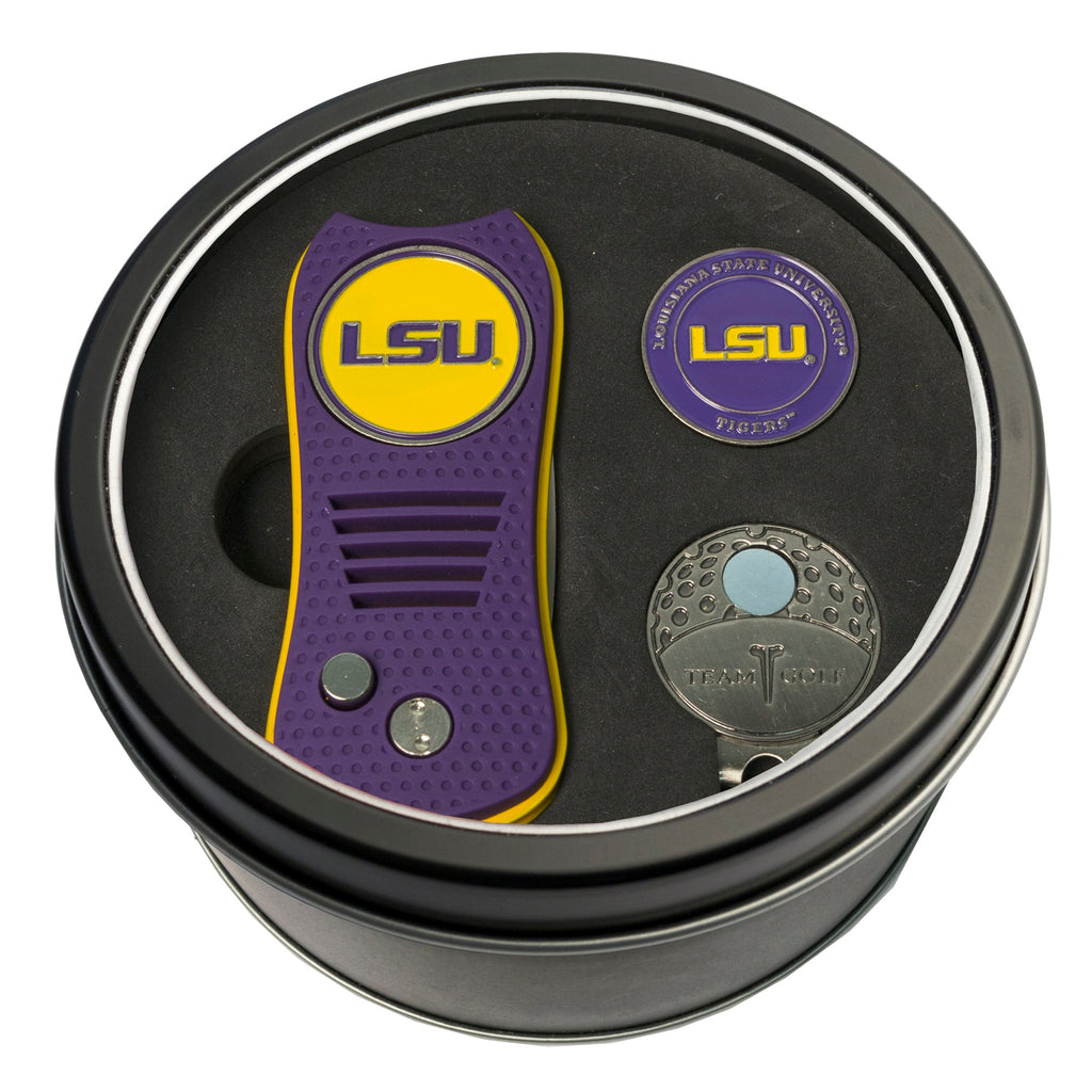 Team Golf LSU Golf Gift Sets - Tin - Divot Tool & Hat Clip - 