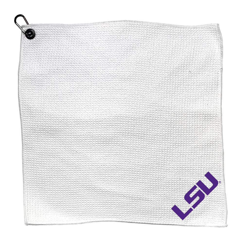 Team Golf LSU Golf Towels - Microfiber 15X15 White - 