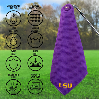 Team Golf LSU Magnetic Golf Towel - Team Golf USA