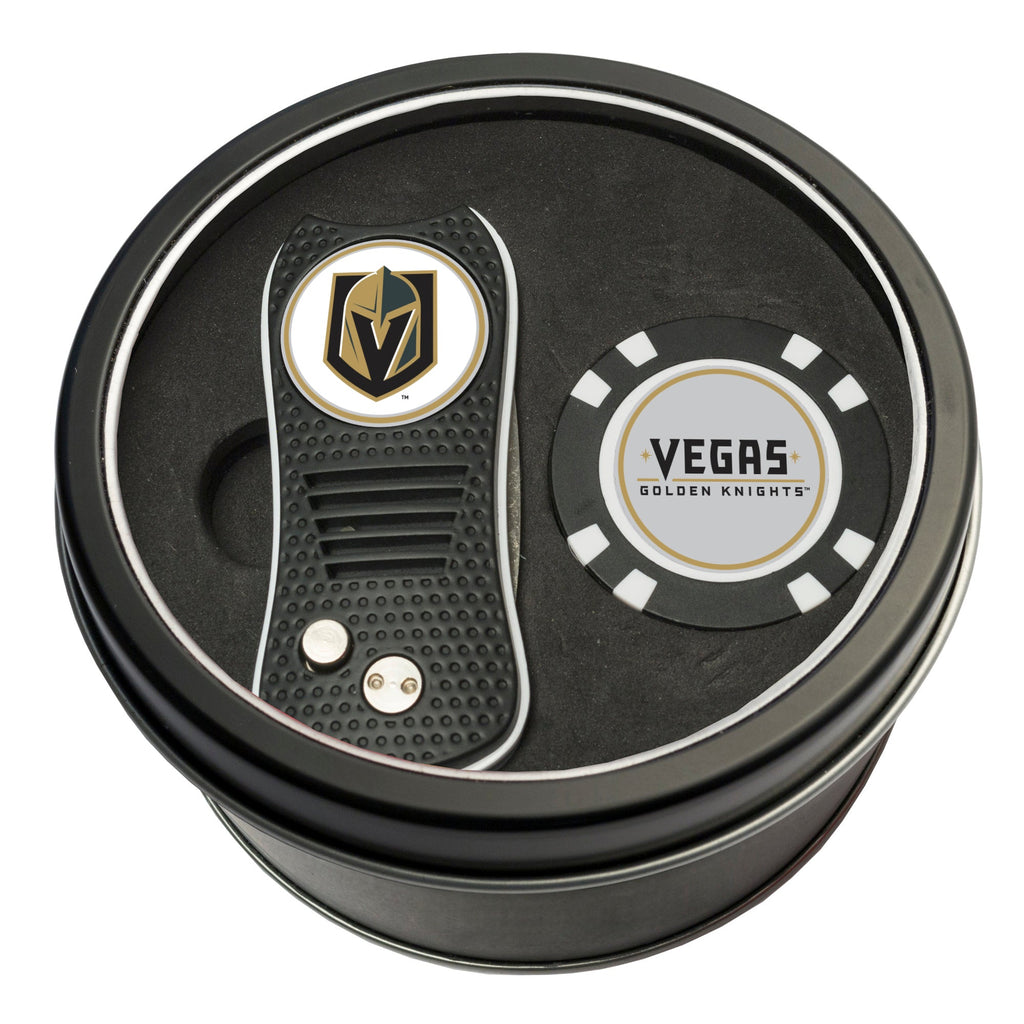 Team Golf LV Knights Golf Gift Sets - Tin - Divot Tool & Poker Chip - 