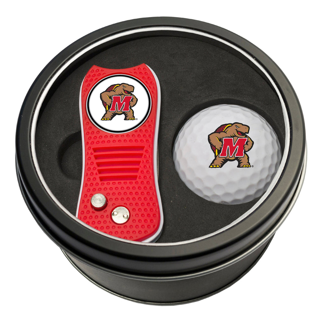 Team Golf Maryland Golf Gift Sets - Tin - Divot Tool & Golf Ball - 