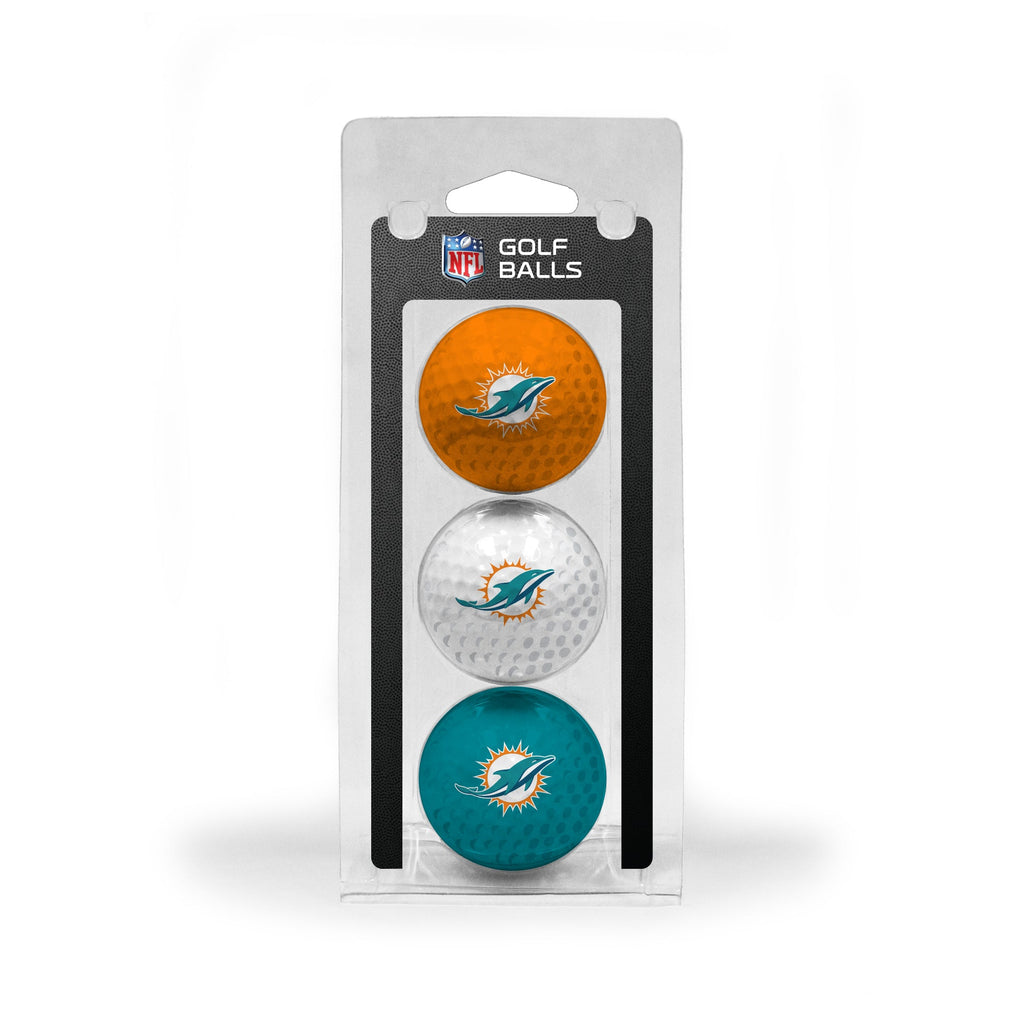 Team Golf MIA Dolphins Golf Balls - 3 Pack - Team