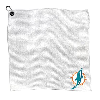 Team Golf MIA Dolphins Golf Towels - Microfiber 15X15 White - 