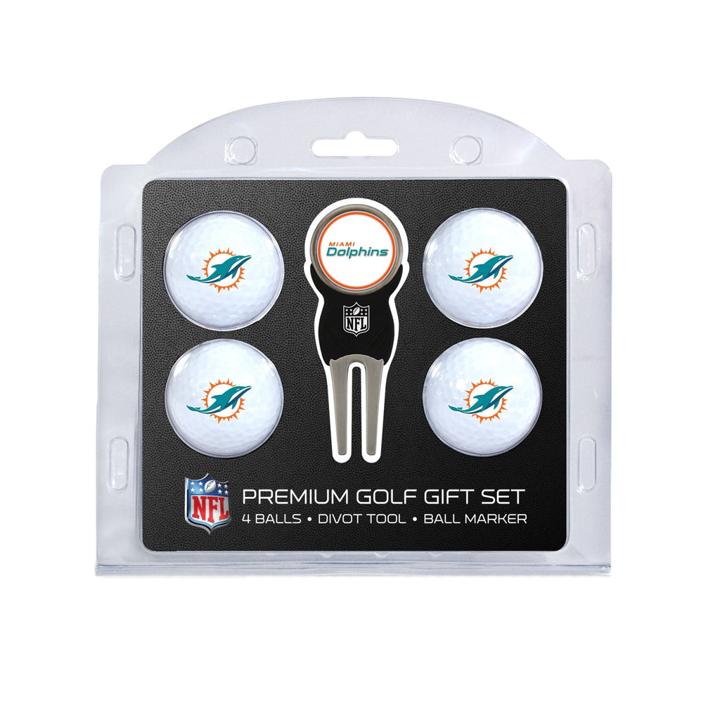 Team Golf Miami Dolphins Golf Gift Sets - 4 Ball Gift Set -