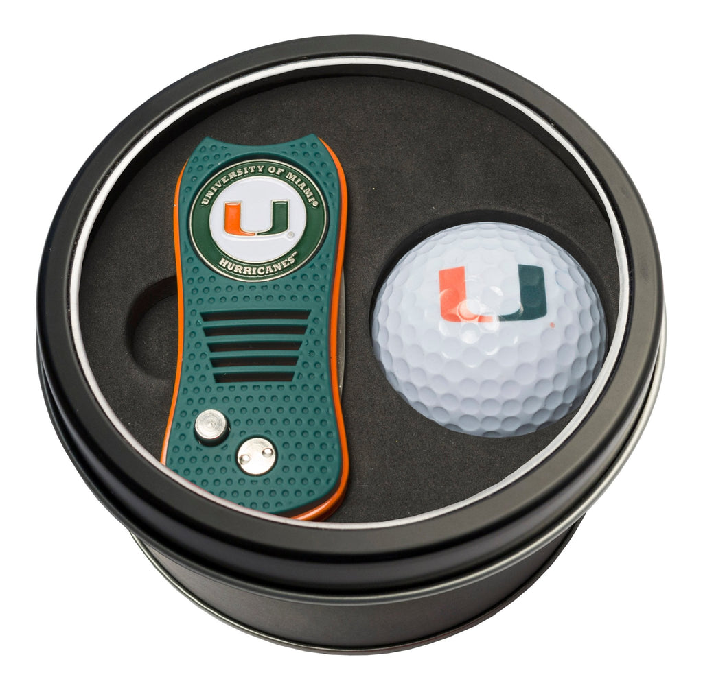 Team Golf Miami Golf Gift Sets - Tin - Divot Tool & Golf Ball - 