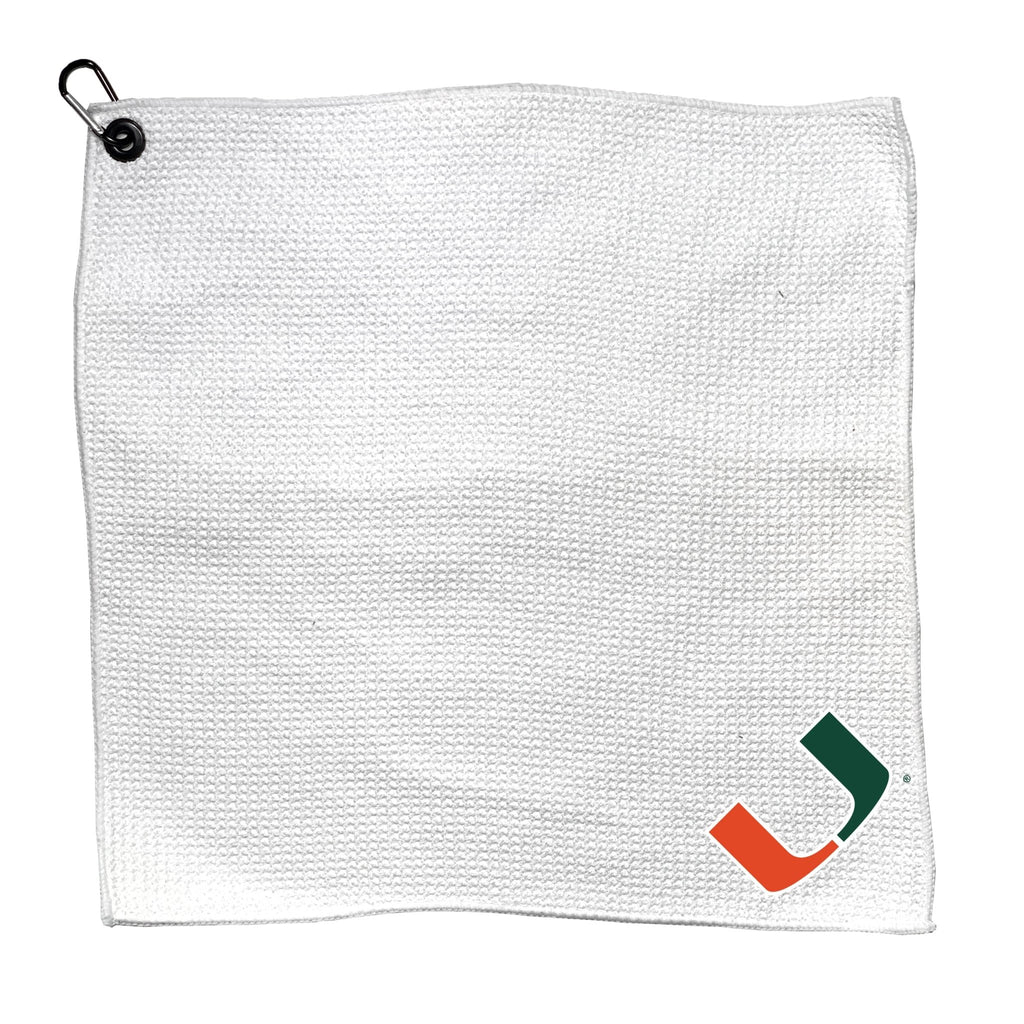Team Golf Miami Golf Towels - Microfiber 15X15 White - 