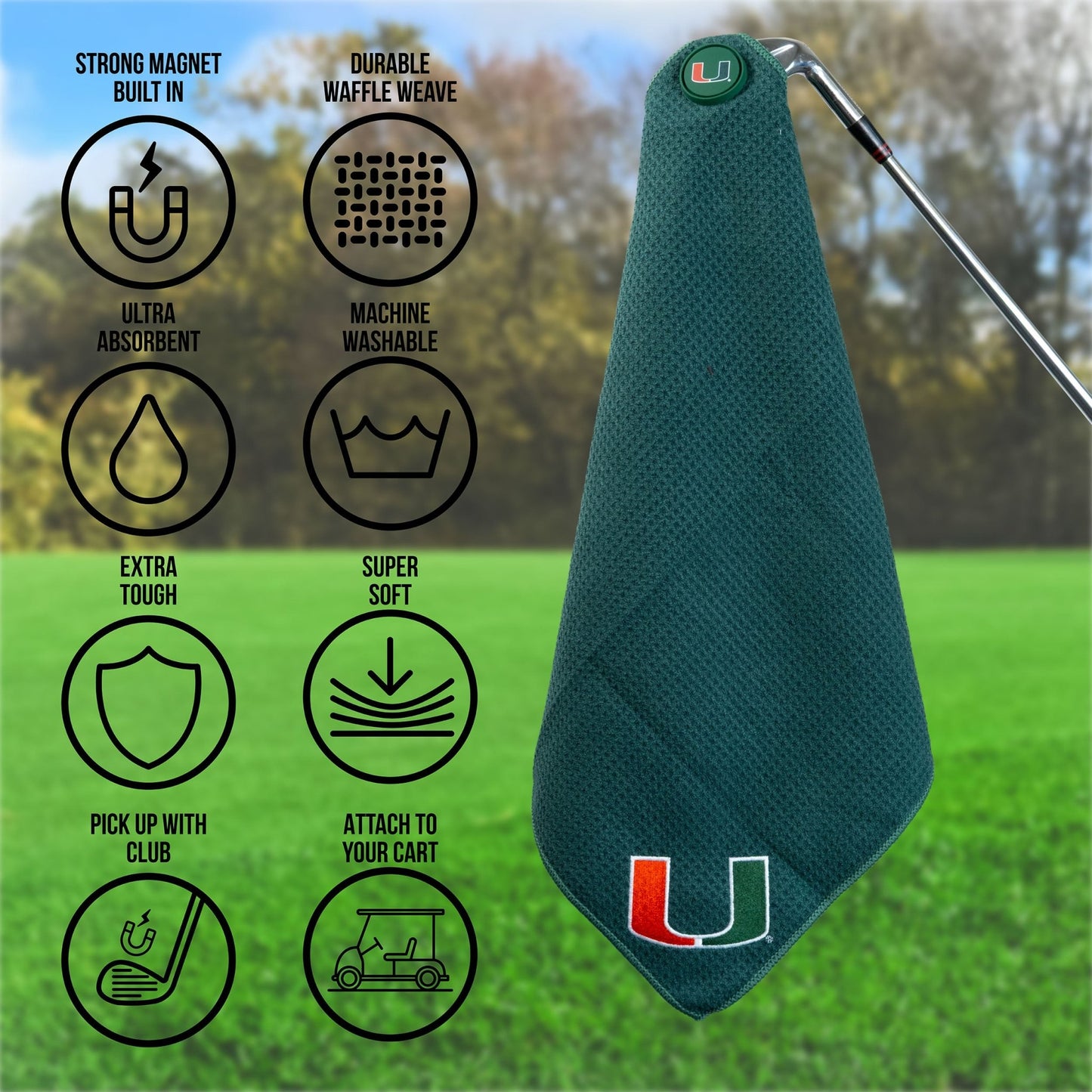 Team Golf Miami Magnetic Golf Towel - Team Golf USA