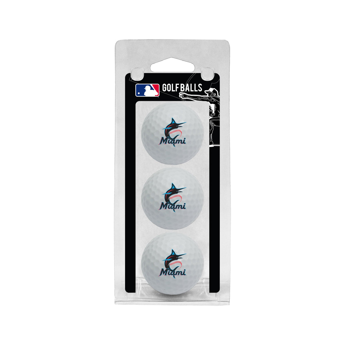 Team Golf Miami Marlins Golf Balls - 3 Pack - White