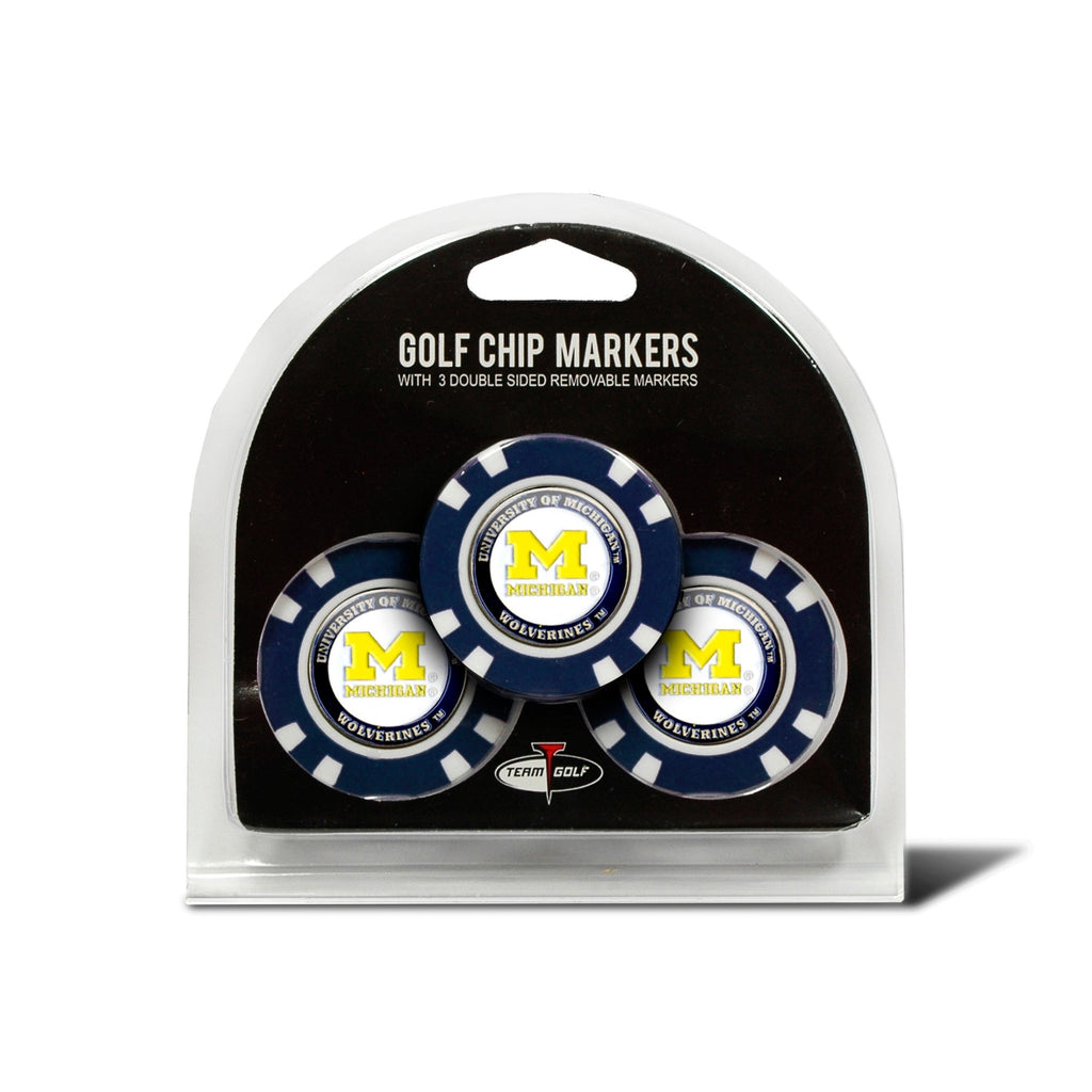 Team Golf Michigan Ball Markers - 3 Pack Golf Chip Markers - 