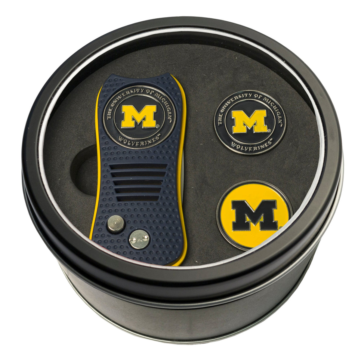 Team Golf Michigan Golf Gift Sets - Tin - Divot Tool & 2 Markers - 