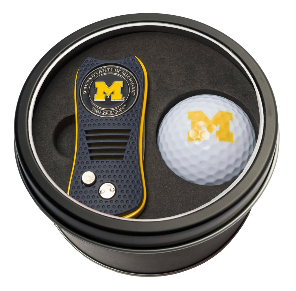 Team Golf Michigan Golf Gift Sets - Tin - Divot Tool & Golf Ball - 