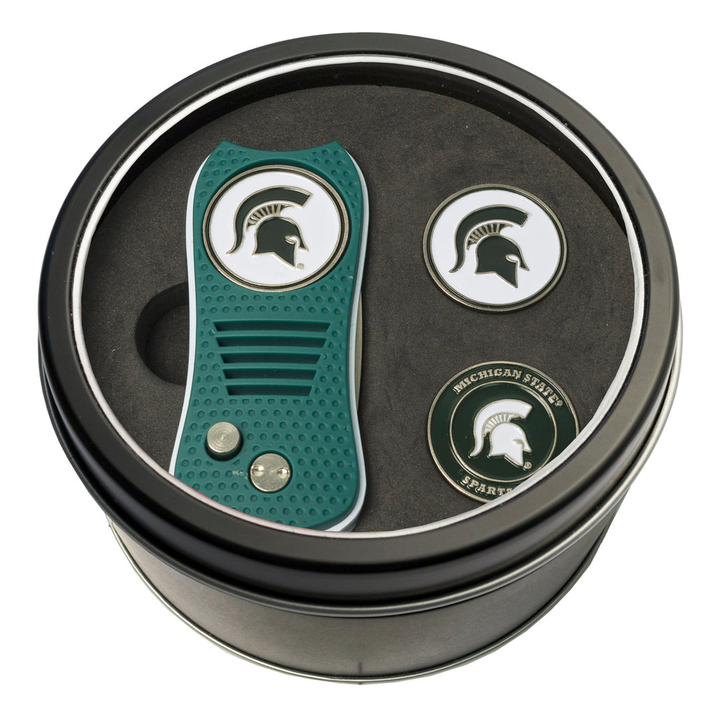 Team Golf Michigan St Golf Gift Sets - Tin - Divot Tool & 2 Markers - 