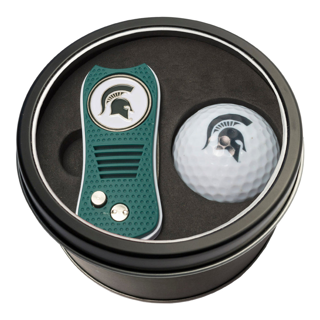 Team Golf Michigan St Golf Gift Sets - Tin - Divot Tool & Golf Ball - 