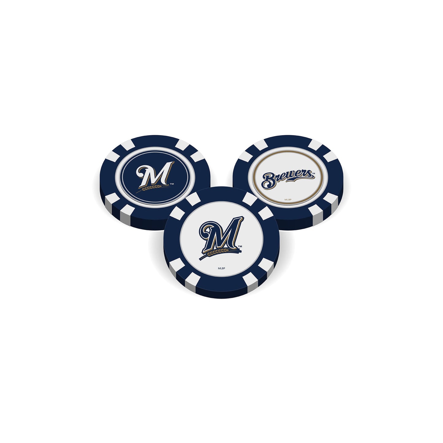 Team Golf Milwaukee Brewers Ball Markers - Golf Chip Marker - 