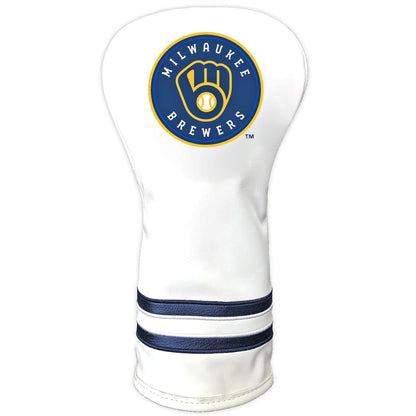 Team Golf Milwaukee Brewers DR/FW Headcovers - Vintage Driver HC - Printed White