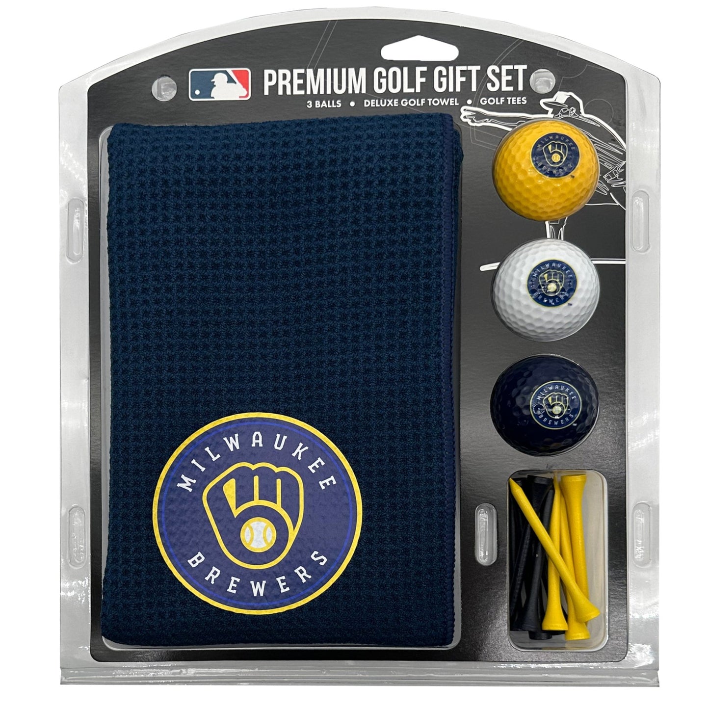 Team Golf Milwaukee Brewers Golf Gift Sets - Microfiber Towel Gift Set - Color - 