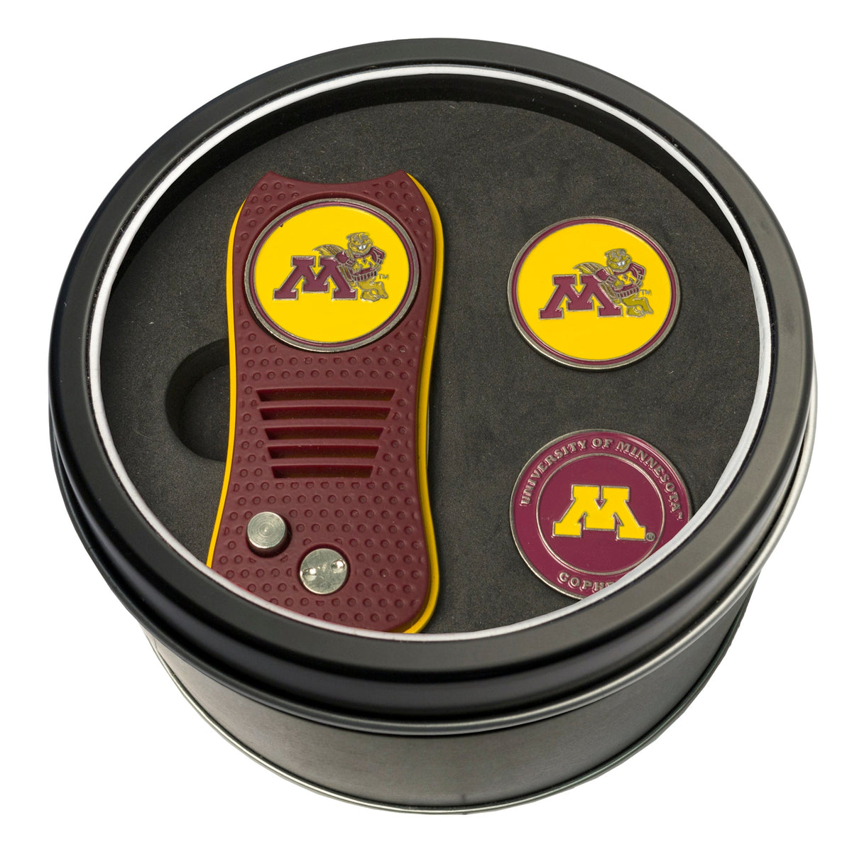 Team Golf Minnesota Golf Gift Sets - Tin - Divot Tool & 2 Markers - 