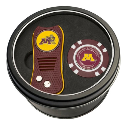 Team Golf Minnesota Golf Gift Sets - Tin - Divot Tool & Poker Chip - 