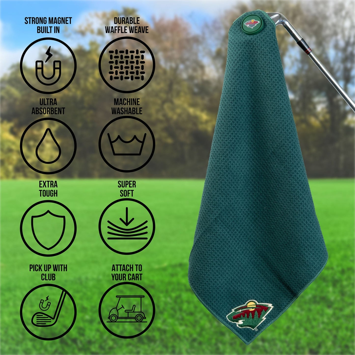 Team Golf Minnesota Wild Magnetic Golf Towel - Team Golf USA