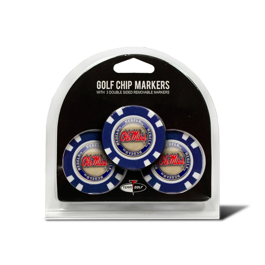 Team Golf Mississippi Ball Markers - 3 Pack Golf Chip Markers - 