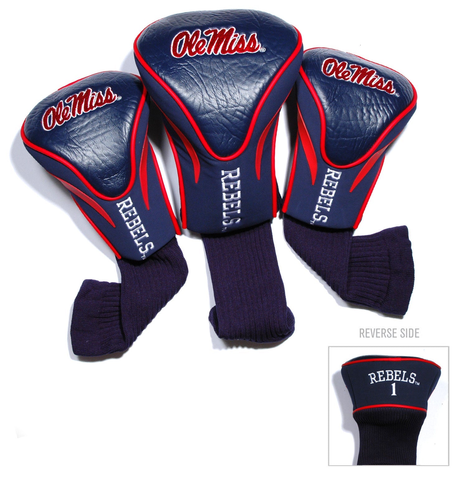 Team Golf Mississippi DR/FW Headcovers - 3 Pack Contour - Embroidered