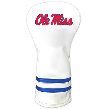 Team Golf Mississippi DR/FW Headcovers - Vintage Driver HC - Printed White