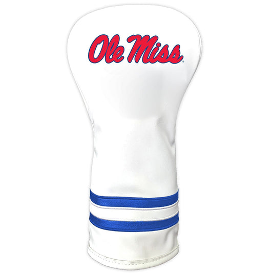 Team Golf Mississippi DR/FW Headcovers - Vintage Driver HC - Printed White