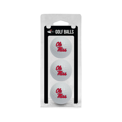 Team Golf Mississippi Golf Balls - 3 Pack - White
