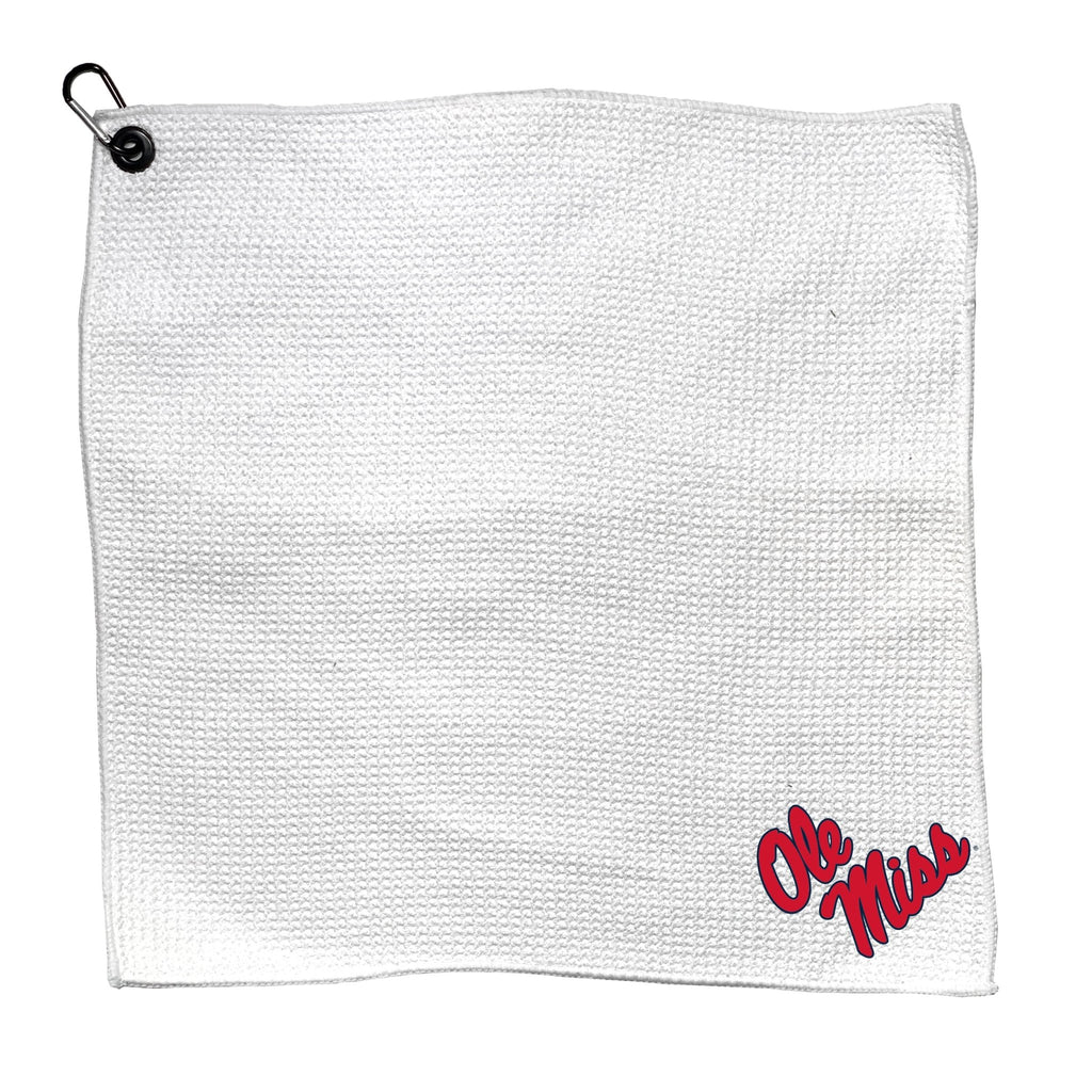 Team Golf Mississippi Golf Towels - Microfiber 15X15 White - 