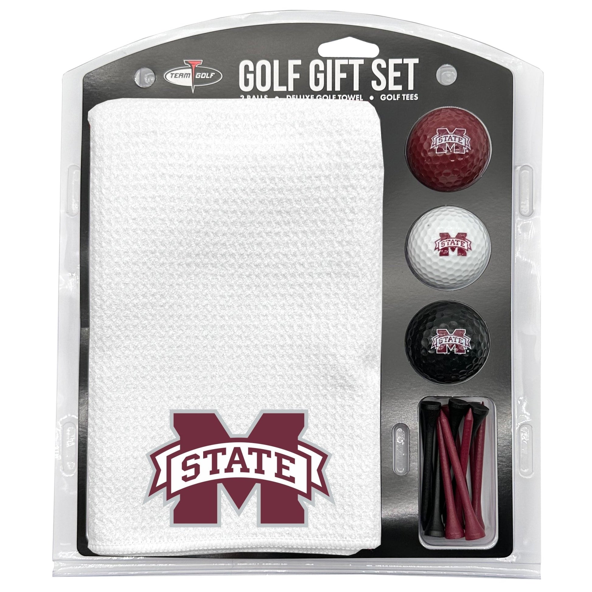 Team Golf Mississippi St Golf Gift Sets - Microfiber Towel Gift Set - White - 