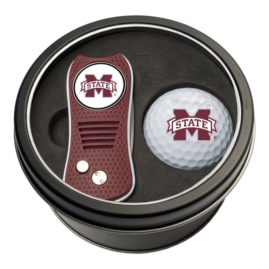 Team Golf Mississippi St Golf Gift Sets - Tin - Divot Tool & Golf Ball - 