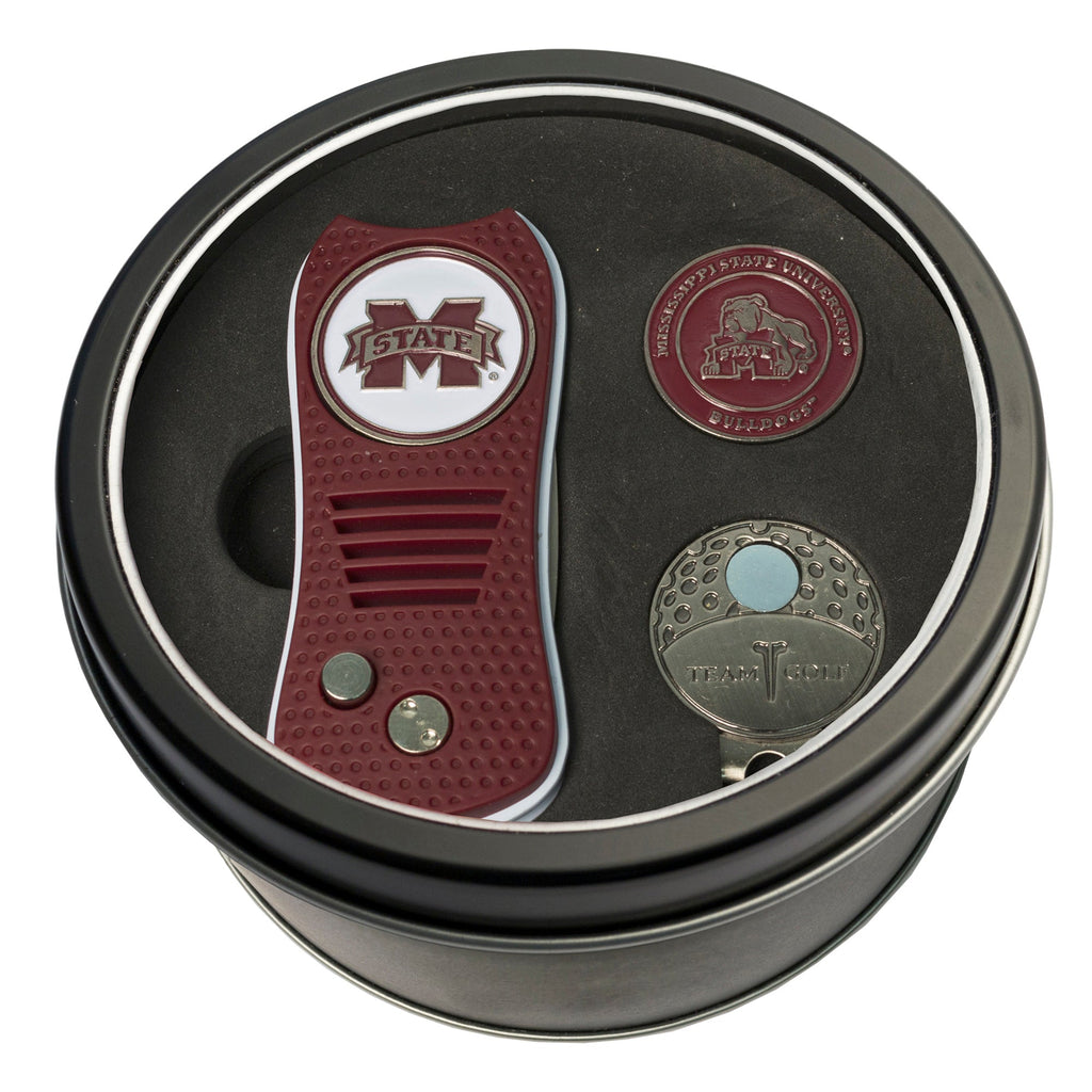 Team Golf Mississippi St Golf Gift Sets - Tin - Divot Tool & Hat Clip - 