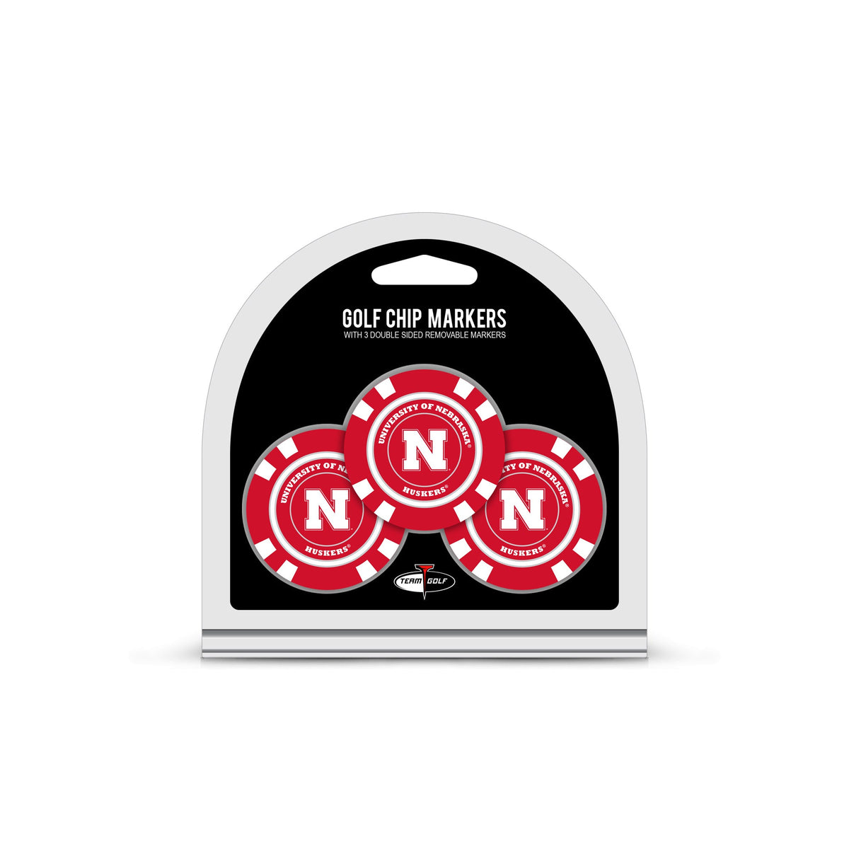Team Golf Nebraska Ball Markers - 3 Pack Golf Chip Markers - 