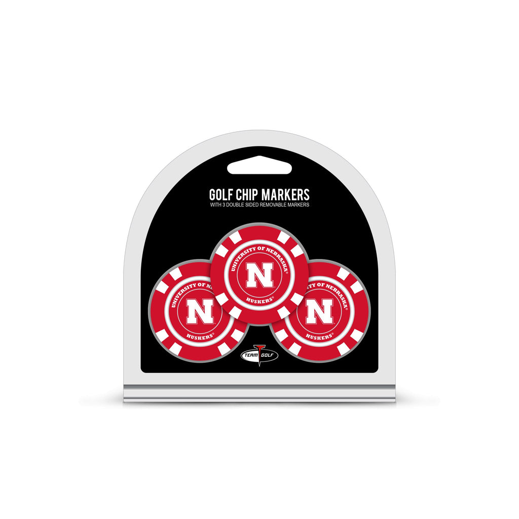 Team Golf Nebraska Ball Markers - 3 Pack Golf Chip Markers - 