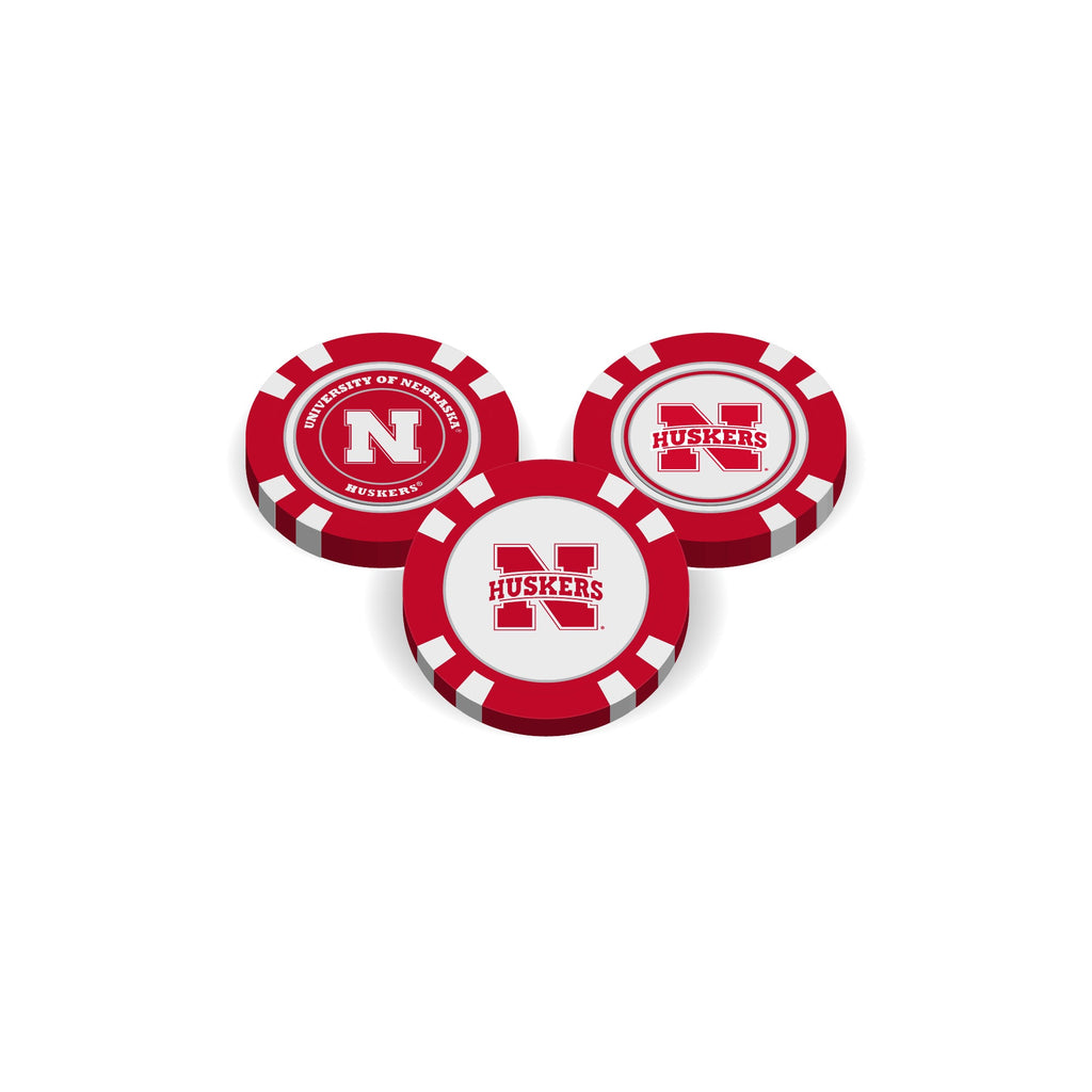 Team Golf Nebraska Ball Markers - Golf Chip Marker - 