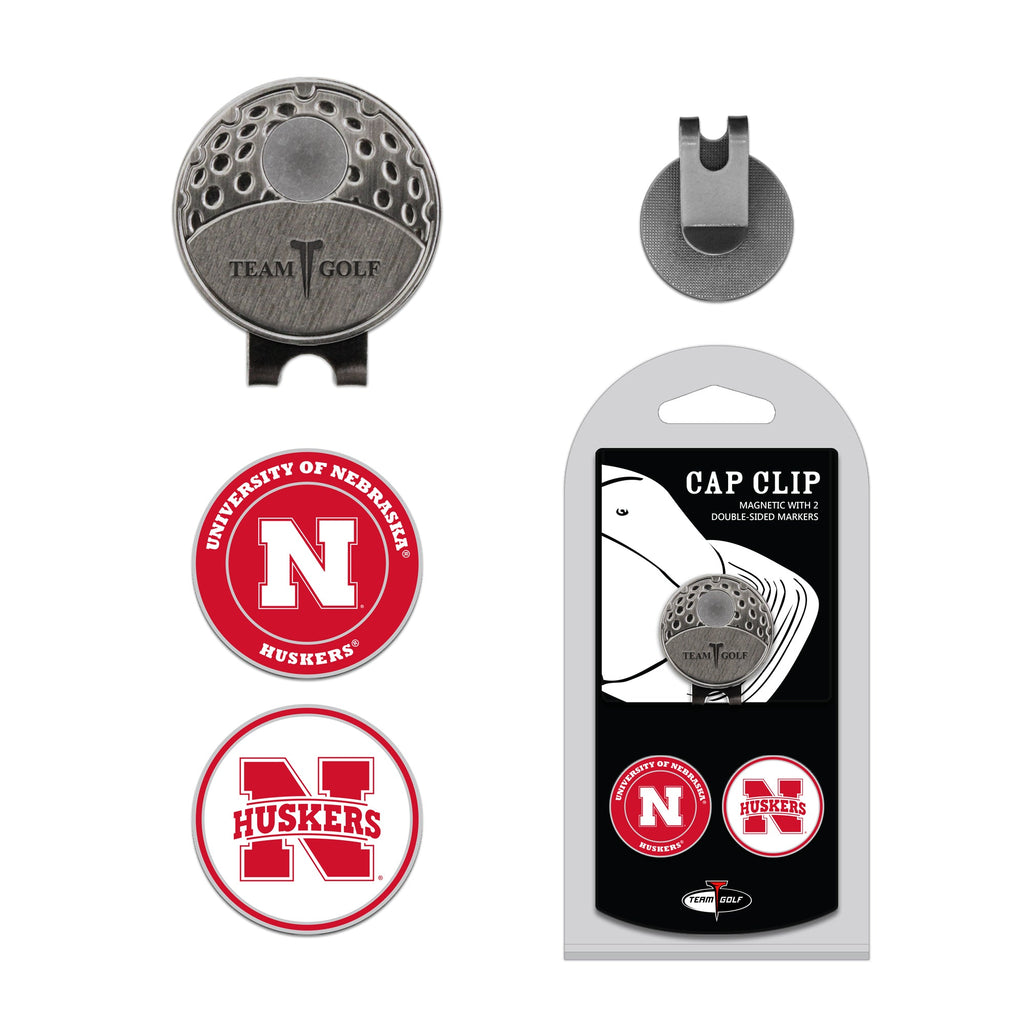 Team Golf Nebraska Ball Markers - Hat Clip - 2 markers - 