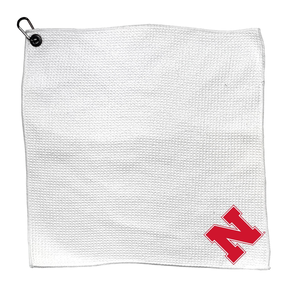 Team Golf Nebraska Golf Towels - Microfiber 15X15 White - 