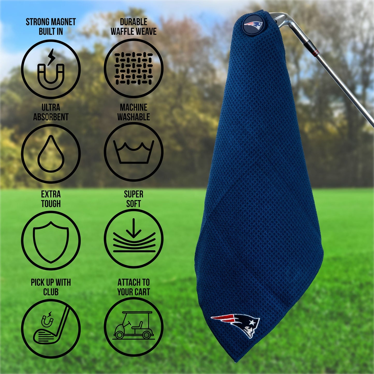 Team Golf New England Patriots Magnetic Golf Towel - Team Golf USA