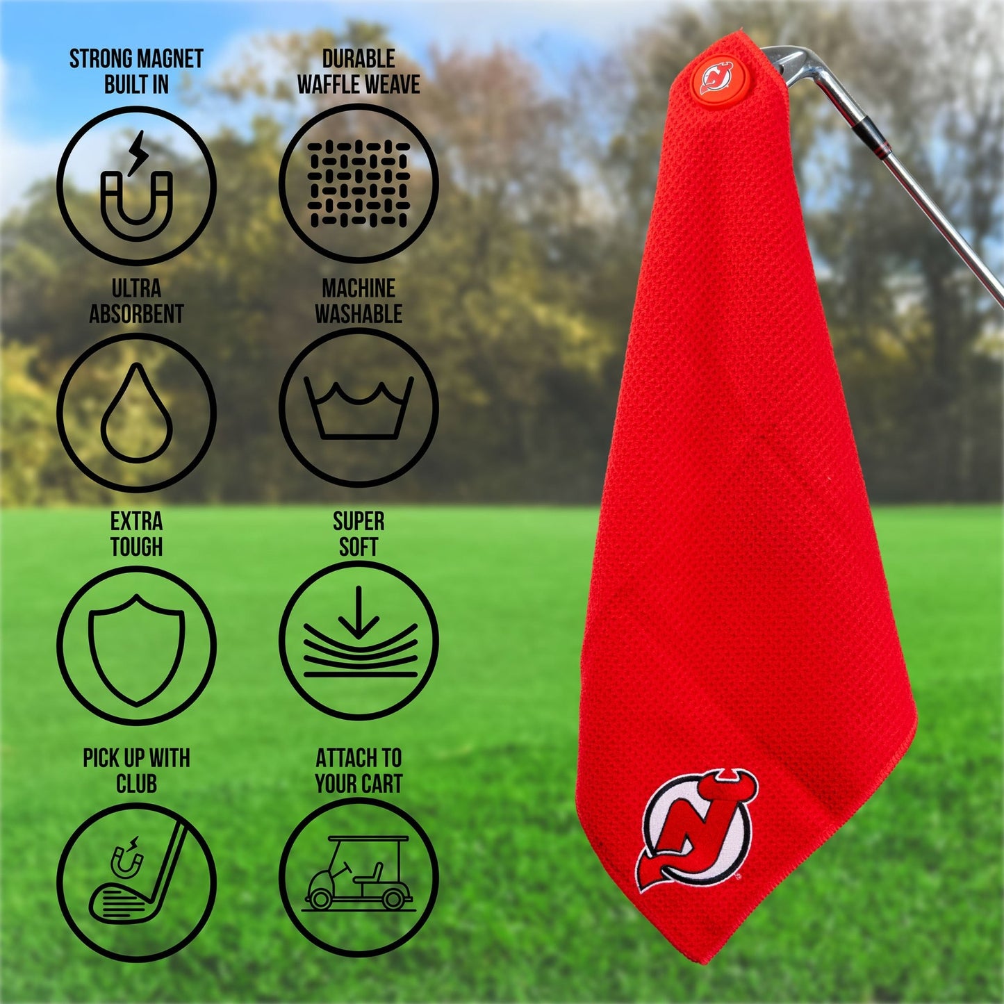 Team Golf New Jersey Devils Magnetic Golf Towel - Team Golf USA